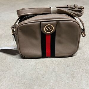 NWT MARILYN MONROE Taupe Handbag Purse w/ Crossbody Strap Faux Leather